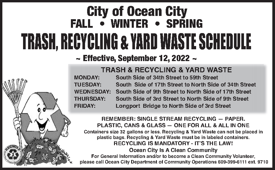 Ocean City, New Jersey ENews Updates OffSeason Trash Pickup